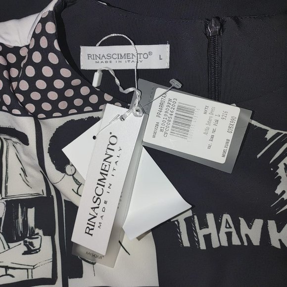 NWT Rinascimento Multicolored Comics Pop Art Dress. made in Italy. L - Picture 4 of 5